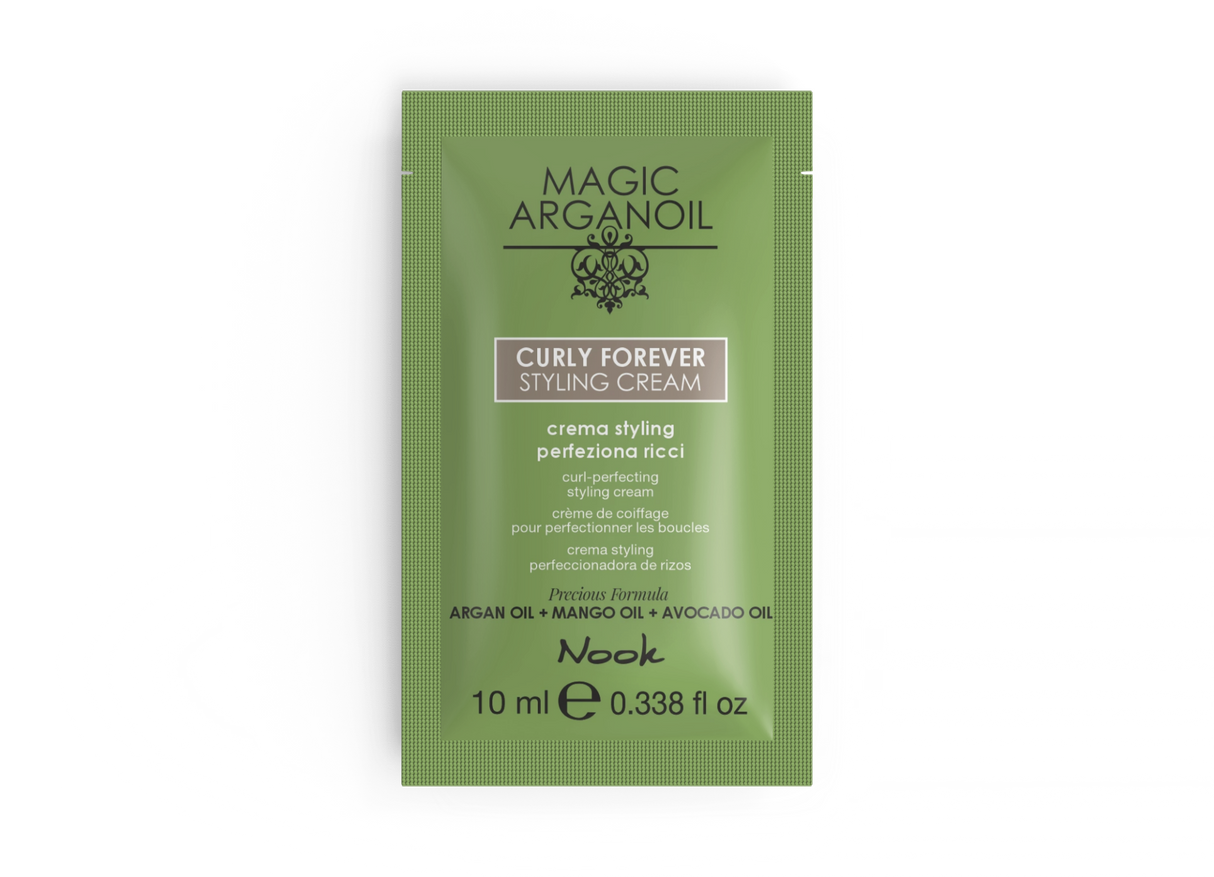 Nook Magic ArganOil Curly Forever Styling Cream-Cremă Modelatoare Flexibilă pentru Păr Creț sau Ondulat Mostră 10ml