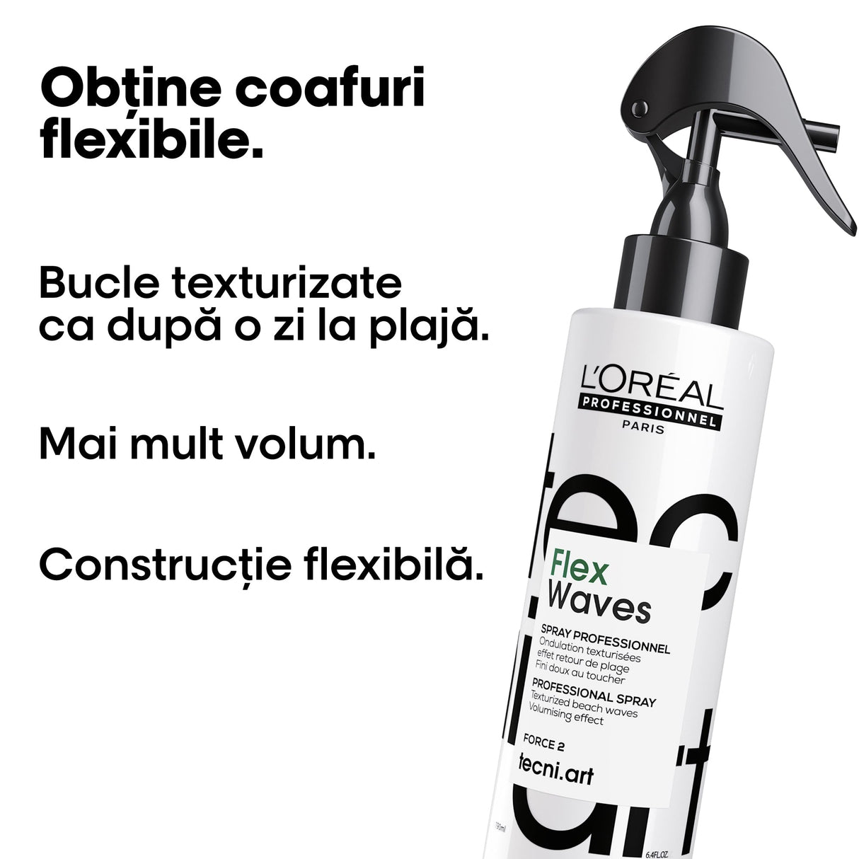 L’Oréal Professionnel Tecni.Art Flex Waves – Spray Profesional de Styling pentru Bucle Texturate și Volum Natural, 190ml