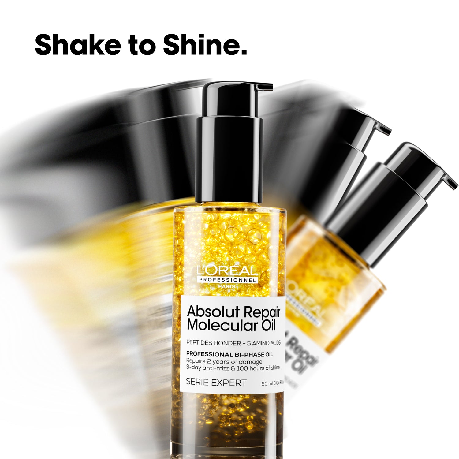 Ulei bifazic de păr L’Oréal Professionnel Absolut Repair Molecular – Anti-Frizz, Hranire Intensă & 100h Strălucire