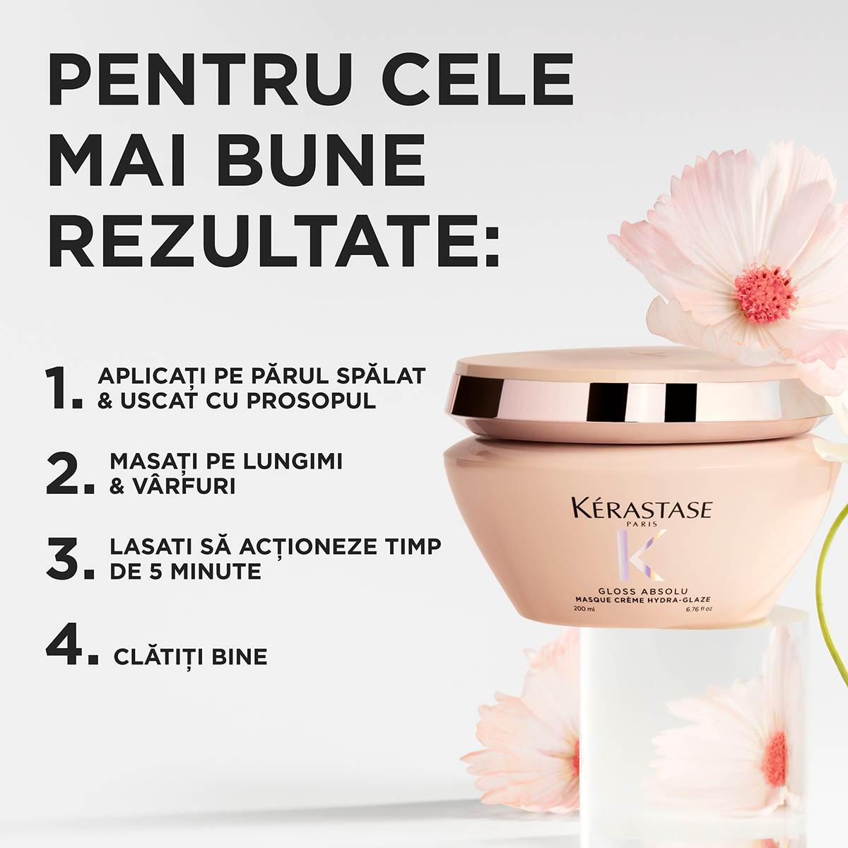 Kérastase Gloss Absolu Hydra-Glaze Cream Mask – Moisturizing Mask for Thick and Frizzy Hair, Intense Shine & Softness 200 ml