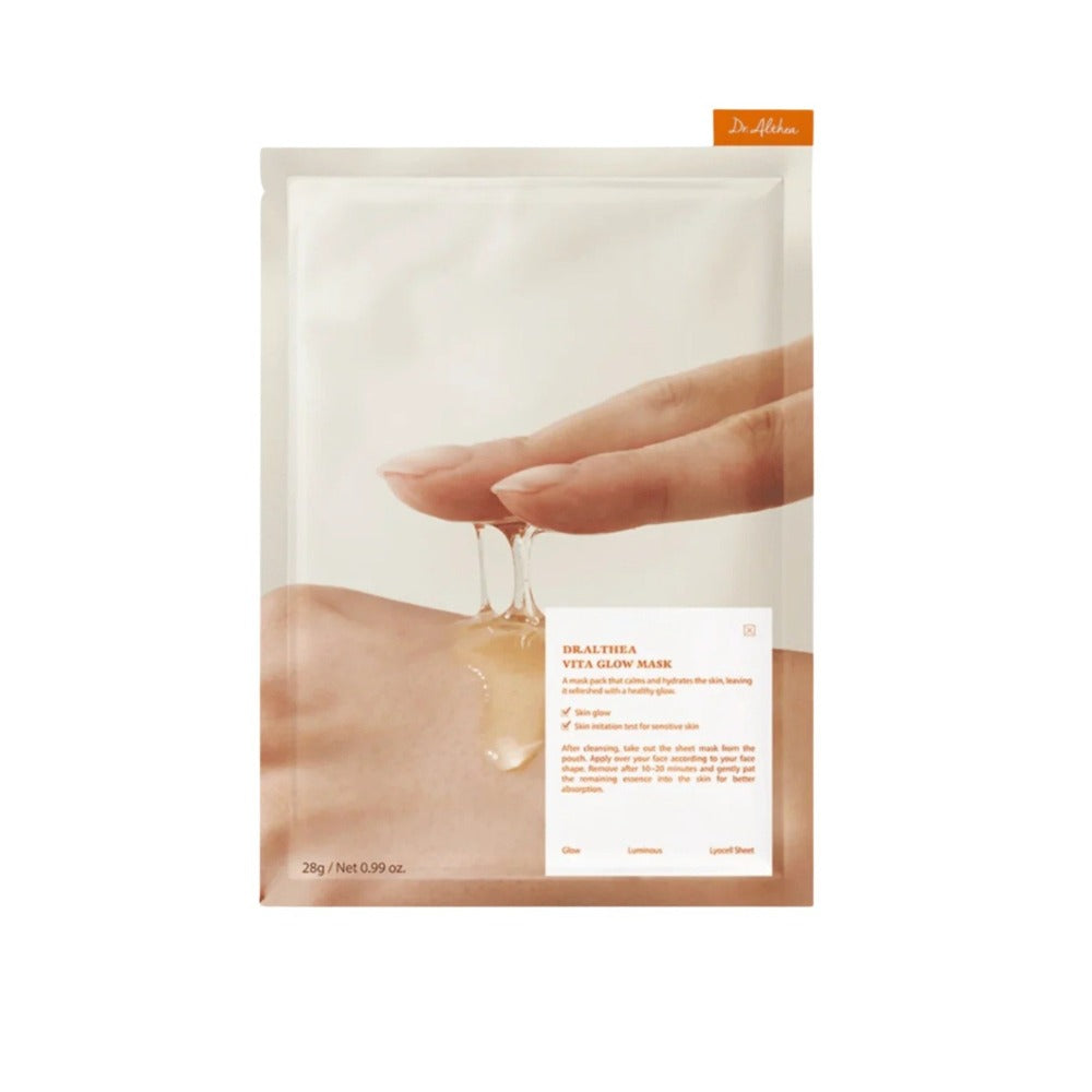 Dr. Althea Vita Glow Mask – Mască de Față Iluminatoare Tip Șervețel cu Niacinamide, Vitamine și Antioxidanți Pentru Ten Luminos și Revitalizat, 28g