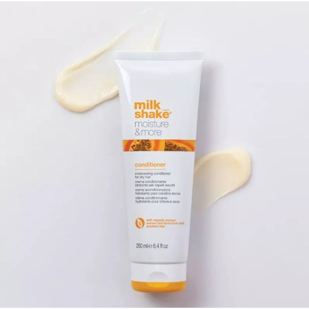 Milk Shake Moisture & More Conditioner 250ml – Balsam Profesional Hidratant cu Acid Hialuronic și Niacinamidă pentru Păr Uscat și Deshidratat