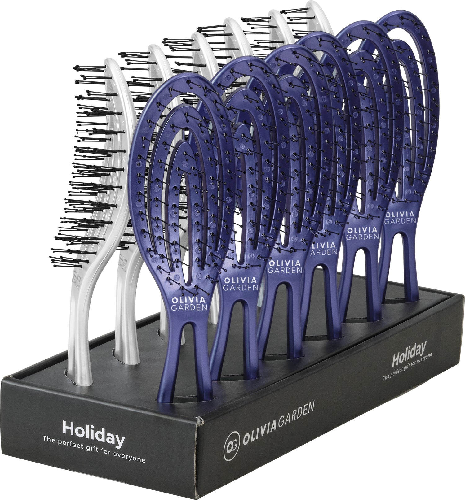 Olivia Garden Holiday Edition 2025 – Display 12 Perii Profesionale Violet Mist & Silver Snow, Ediție Limitată
