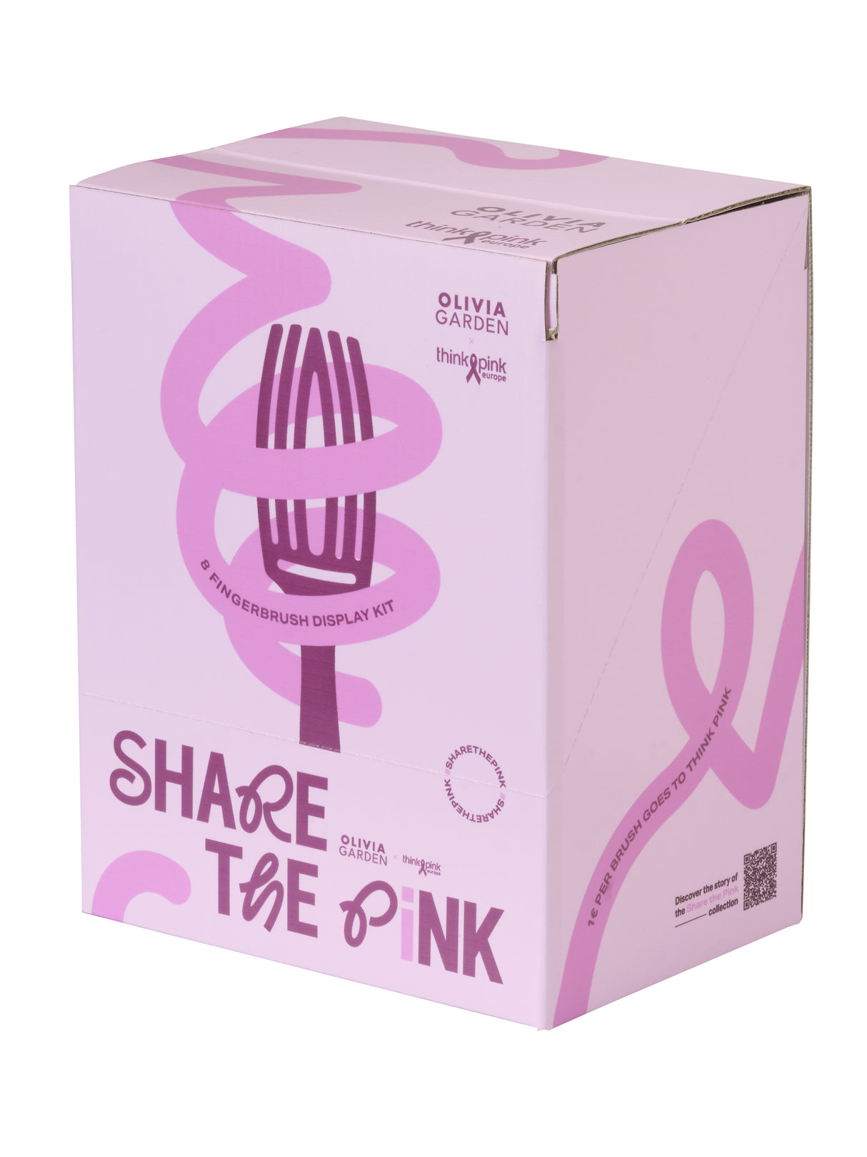 Olivia Garden Fingerbrush Boar & Nylon ThinkPink 2025 – Perie Profesională Roz, Ediție Limitată