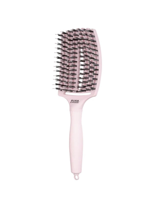 Olivia Garden FingerBrush Combo Pastel Large Pink – Professional Brush for Easy Detangling, Volume, and Shine L