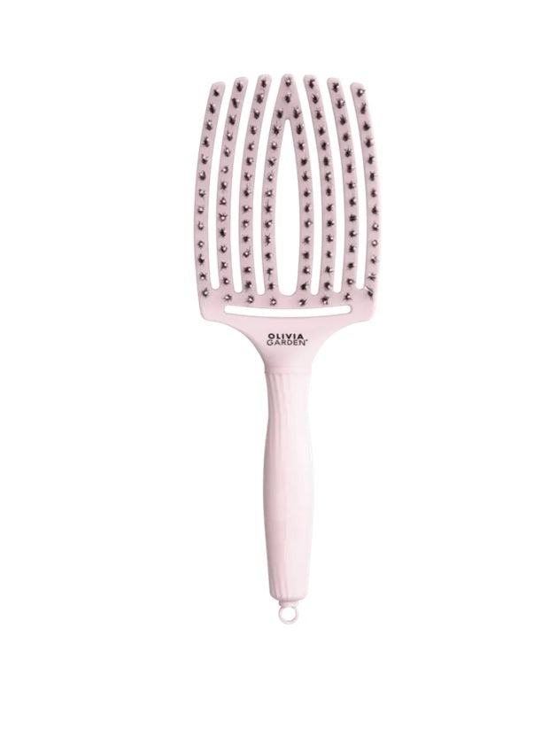 Olivia Garden FingerBrush Combo Pastel Large Pink – Professional Brush for Easy Detangling, Volume, and Shine L