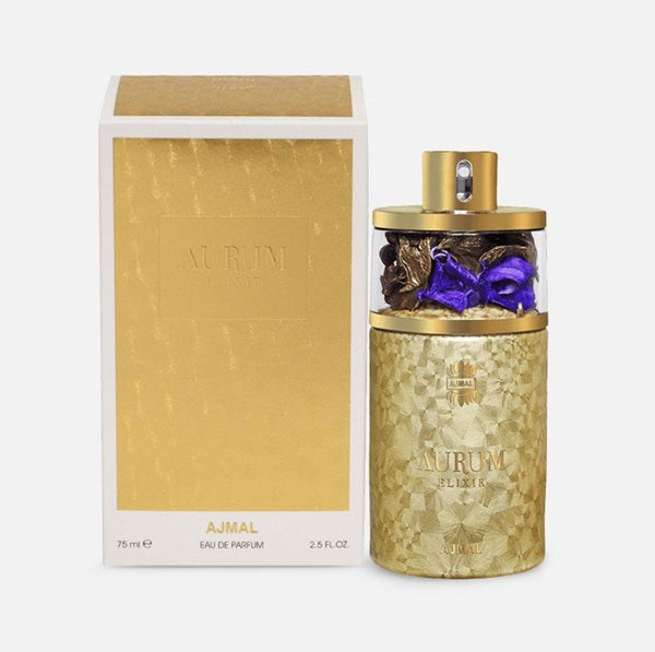 Ajmal Aurum Elixir – Parfumul luxului radiant, cu note fructate și mosc, pentru femeia sofisticată | EDP 75 ml