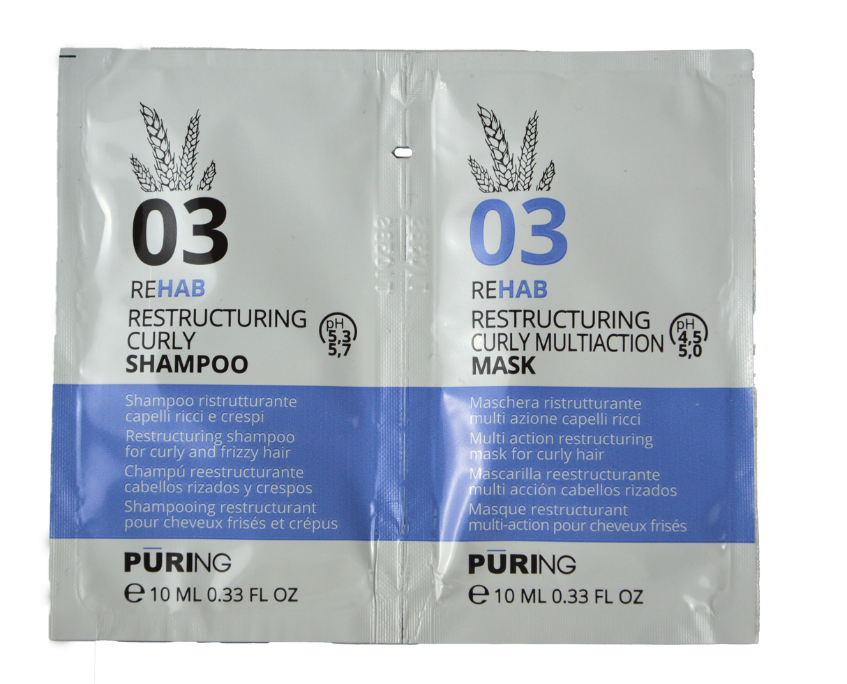Puring Rehab Șampon și Mască Restructurantă pentru Păr Creț și Frizzy 10+10 ml