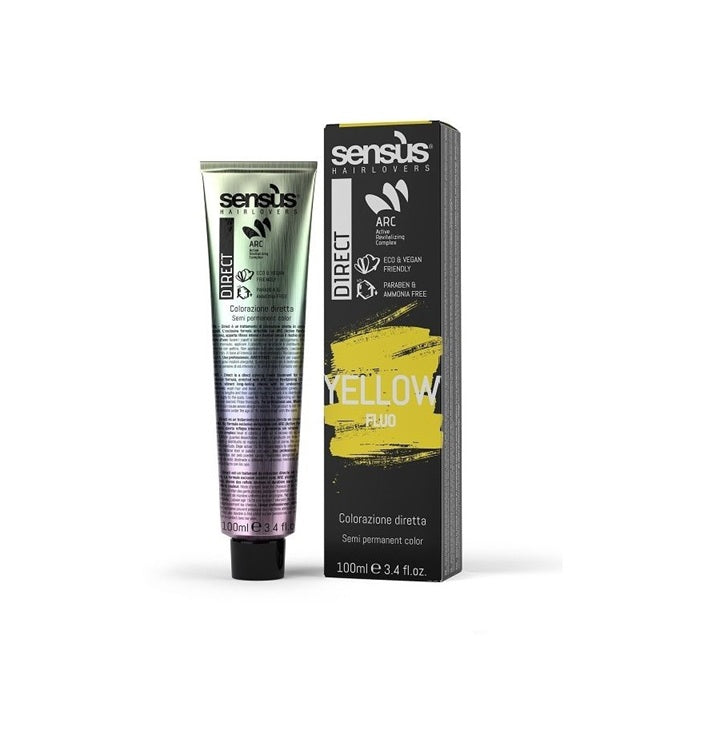 Sensus Direct Fluo Vopsea De Păr Semipermanentă Fără Amoniac Yellow 100ml