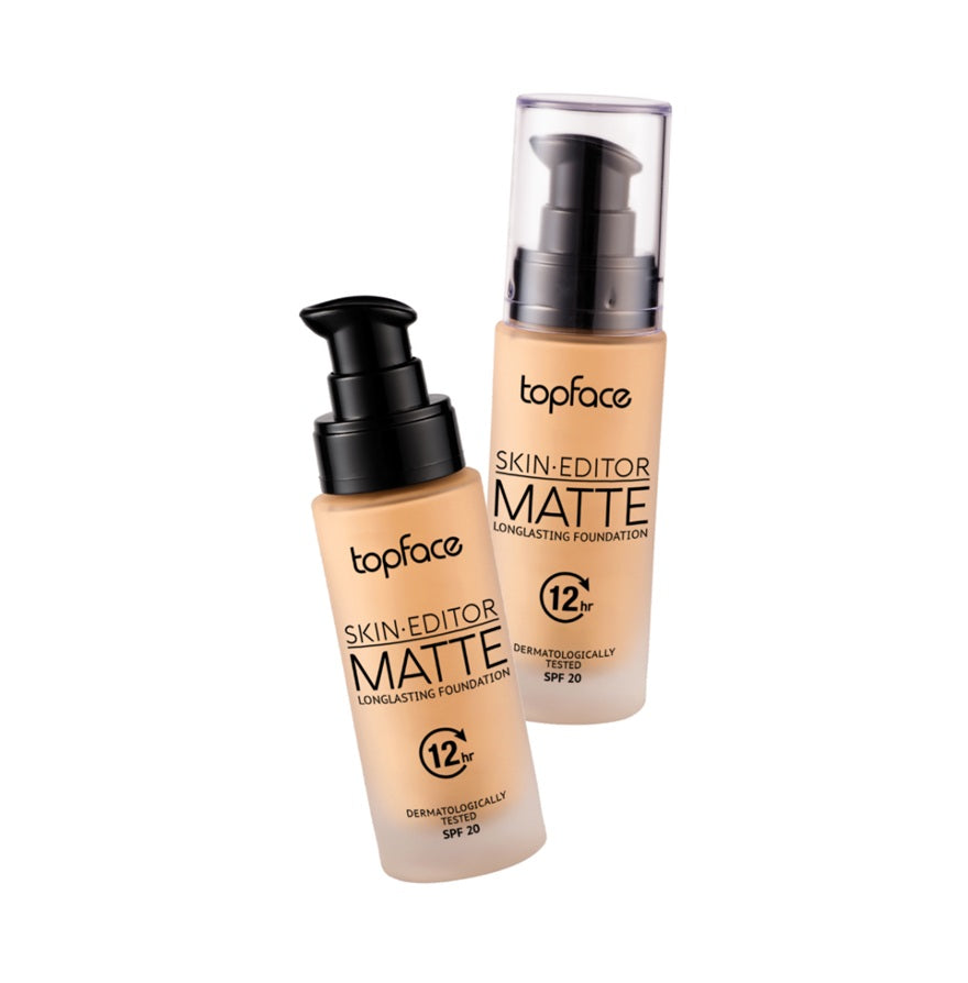 Topface Skin Editor Matte Longlasting Fond de Ten Mat 12H – Acoperire Perfectă, Textură Ușoară și Protecție SPF 20