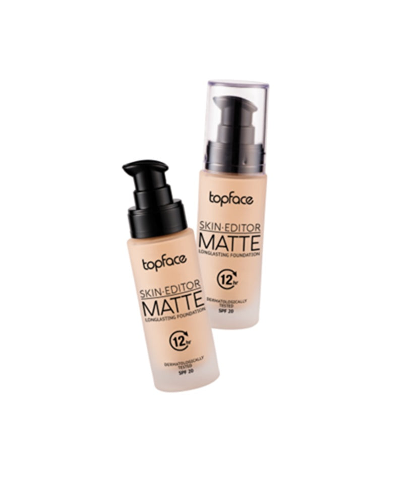 Topface Skin Editor Matte Longlasting Fond de Ten Mat 12H – Acoperire Perfectă, Textură Ușoară și Protecție SPF 20