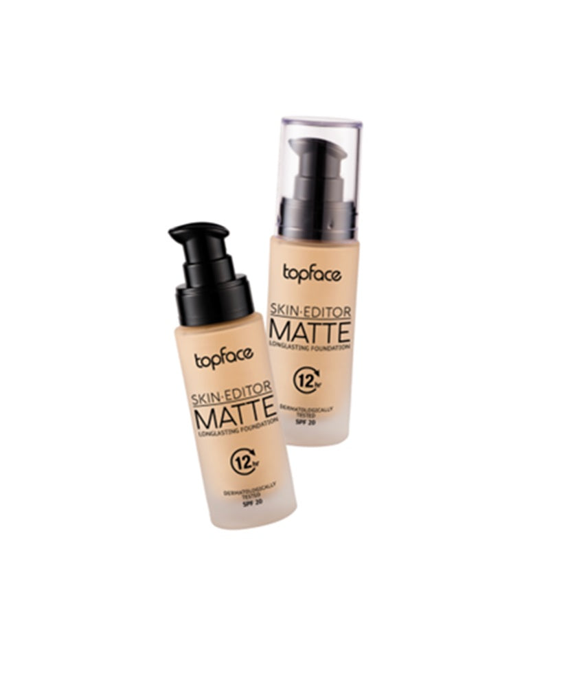 Topface Skin Editor Matte Longlasting Fond de Ten Mat 12H – Acoperire Perfectă, Textură Ușoară și Protecție SPF 20