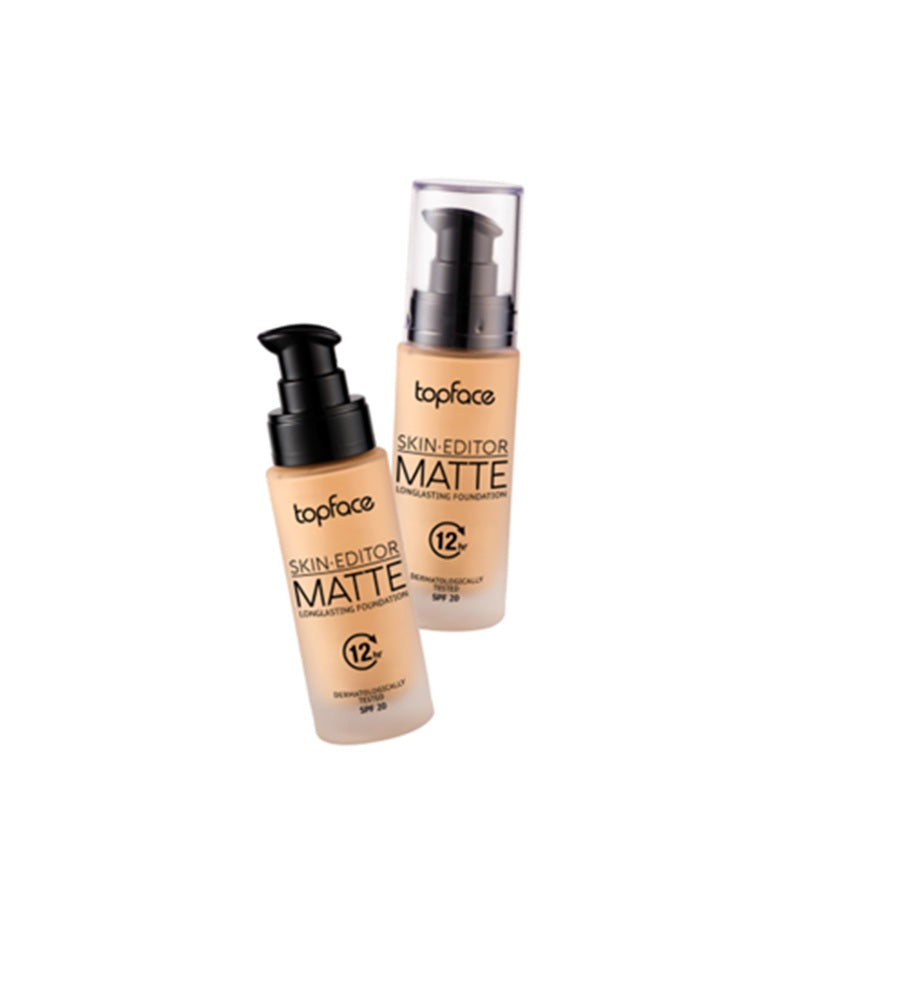 Topface Skin Editor Matte Longlasting Fond de Ten Mat 12H – Acoperire Perfectă, Textură Ușoară și Protecție SPF 20
