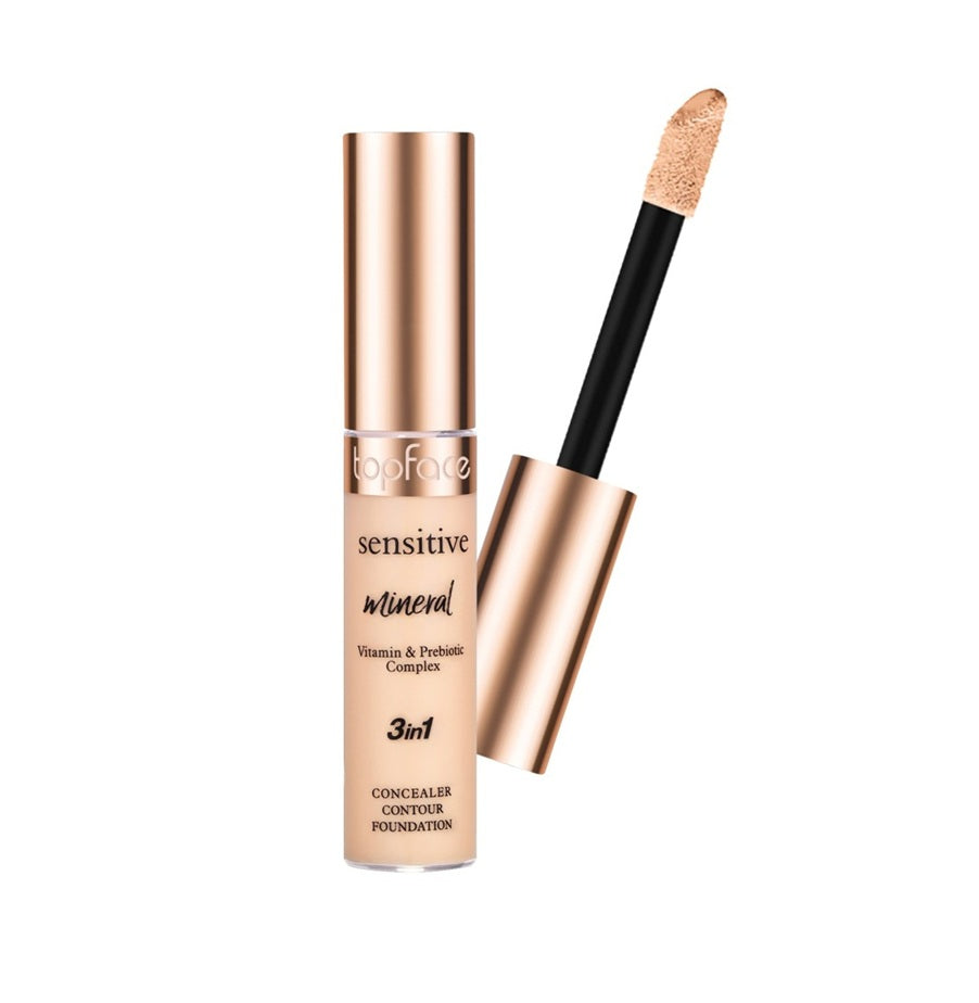 Topface Corector Sensitive Mineral 3 în 1 – Corector, Concealer și Contur într-un Singur Gest de Perfecțiune