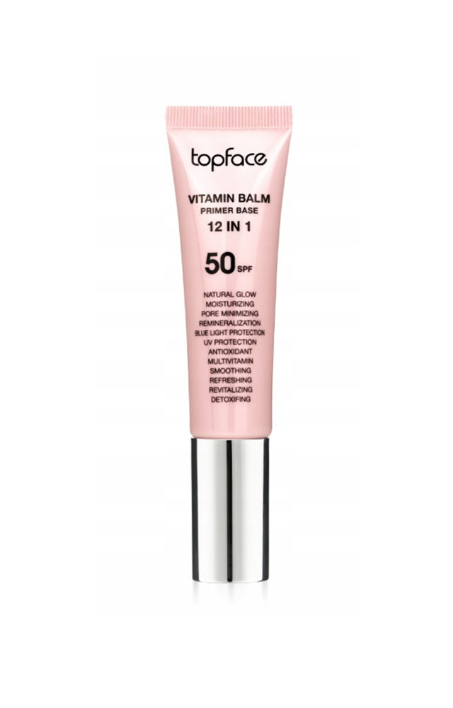 Topface Vitamin Balm Primer Base 12 în 1 – Bază de machiaj cu vitamine esențiale pentru un ten neted, luminos și perfect pregătit pentru machiaj