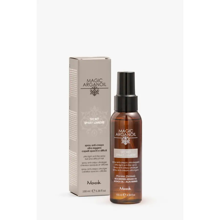 Balsam Spray Anti-Frizz pentru Păr Dificil și Greu de Aranjat Nook Magic ArganOil Spray Lumiere 100ml - 100 ml - Păr
