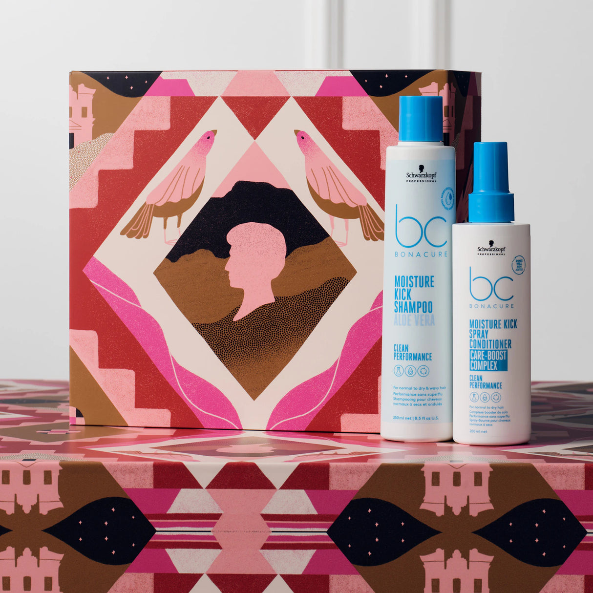 Schwarzkopf Professional Bonacure Moisture Kick Gift Box – Set Cadou Hidratant pentru Păr Uscat, Șampon 250ml + Spray-Conditioner 200ml