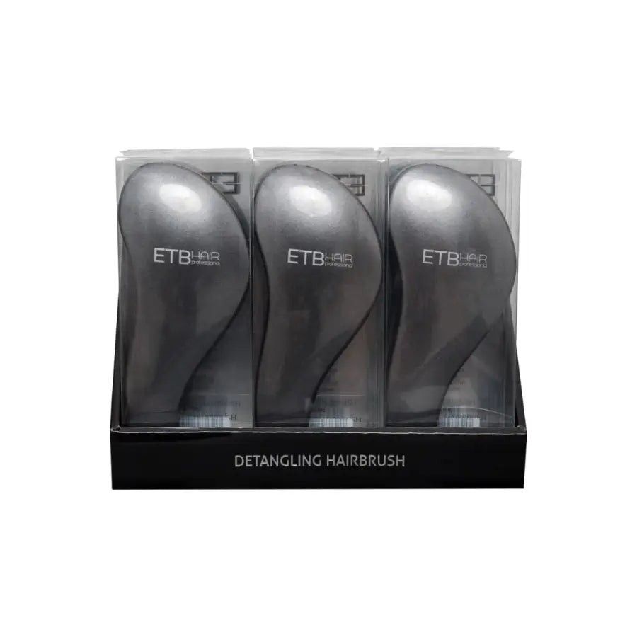 ETB Hair Display cu 9 Perii Profesionale Negre Pentru Descâlcire