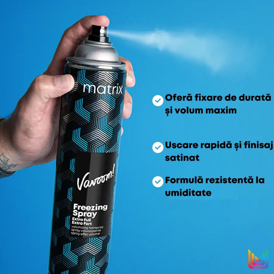 Fixativ Profesional pentru Volum Matrix Vavoom Freezing Spray Extra Full – Fixare de Lungă Durată & Uscare Rapidă 500ml