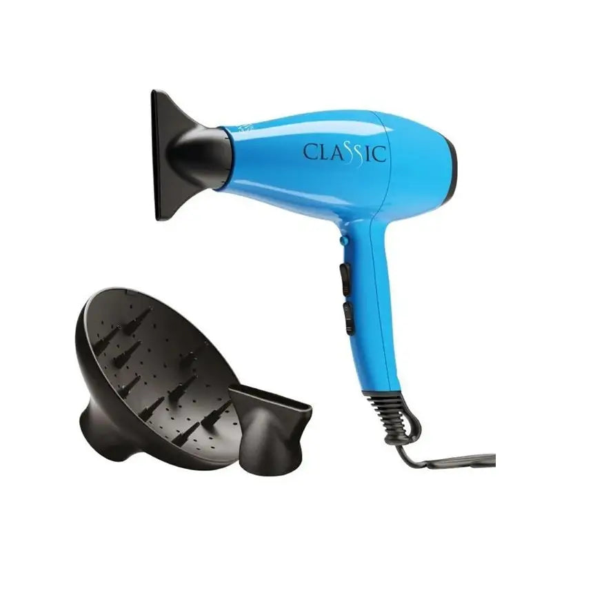 GA.MA Classic – Uscător de Păr Profesional 2200W cu Motor AC Italian Design Ergonomic și Uscare Rapidă - ALBASTRU