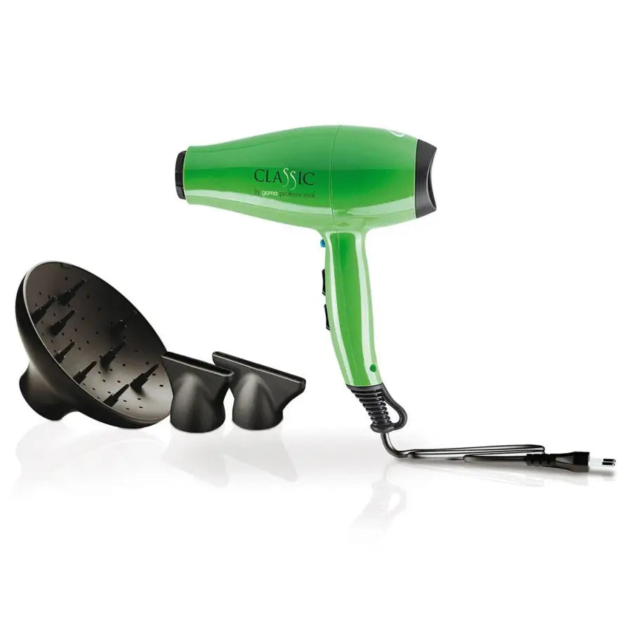 GA.MA Classic – Uscător de Păr Profesional 2200W cu Motor AC Italian Design Ergonomic și Uscare Rapidă - VERDE