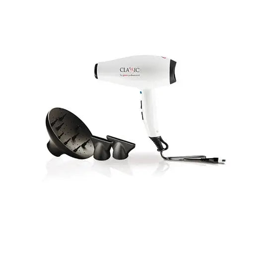 GA.MA Classic – Uscător de Păr Profesional 2200W cu Motor AC Italian Design Ergonomic și Uscare Rapidă - ALB - Aparatură