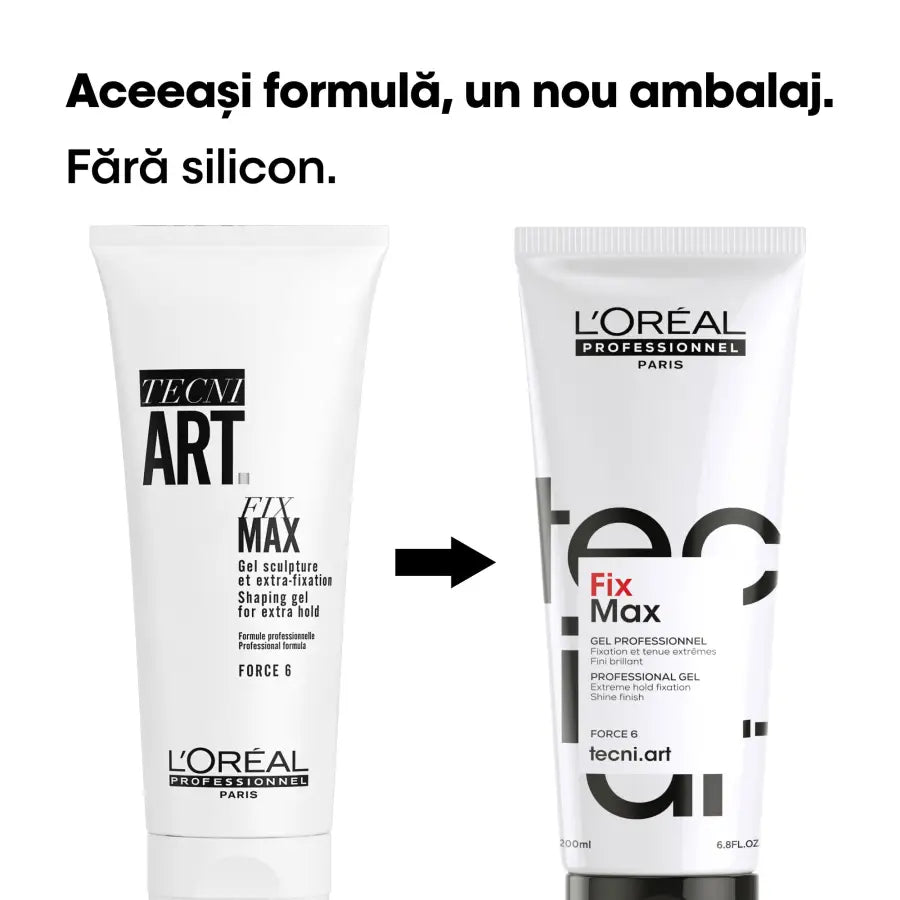 Gel de Fixare Profesional L’Oréal Professionnel Tecni.Art Fix Max 200ml – Fixare Extra-Puternică Strălucire Intensă