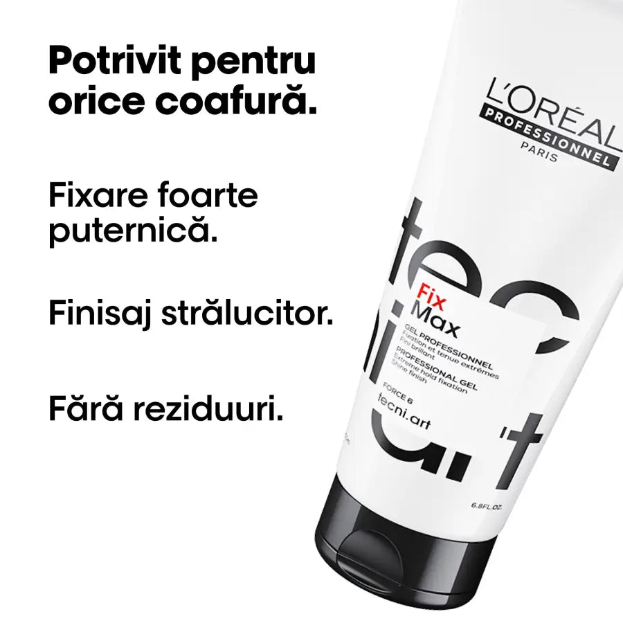 Gel de Fixare Profesional L’Oréal Professionnel Tecni.Art Fix Max 200ml – Fixare Extra-Puternică Strălucire Intensă