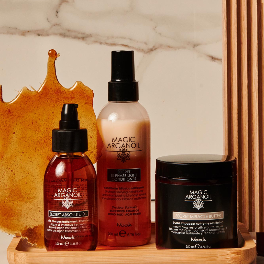 Restructuring Mask for Damaged Hair, with Argan Butter and 91% Natural Ingredients, Nook Magic ArganOil Secret