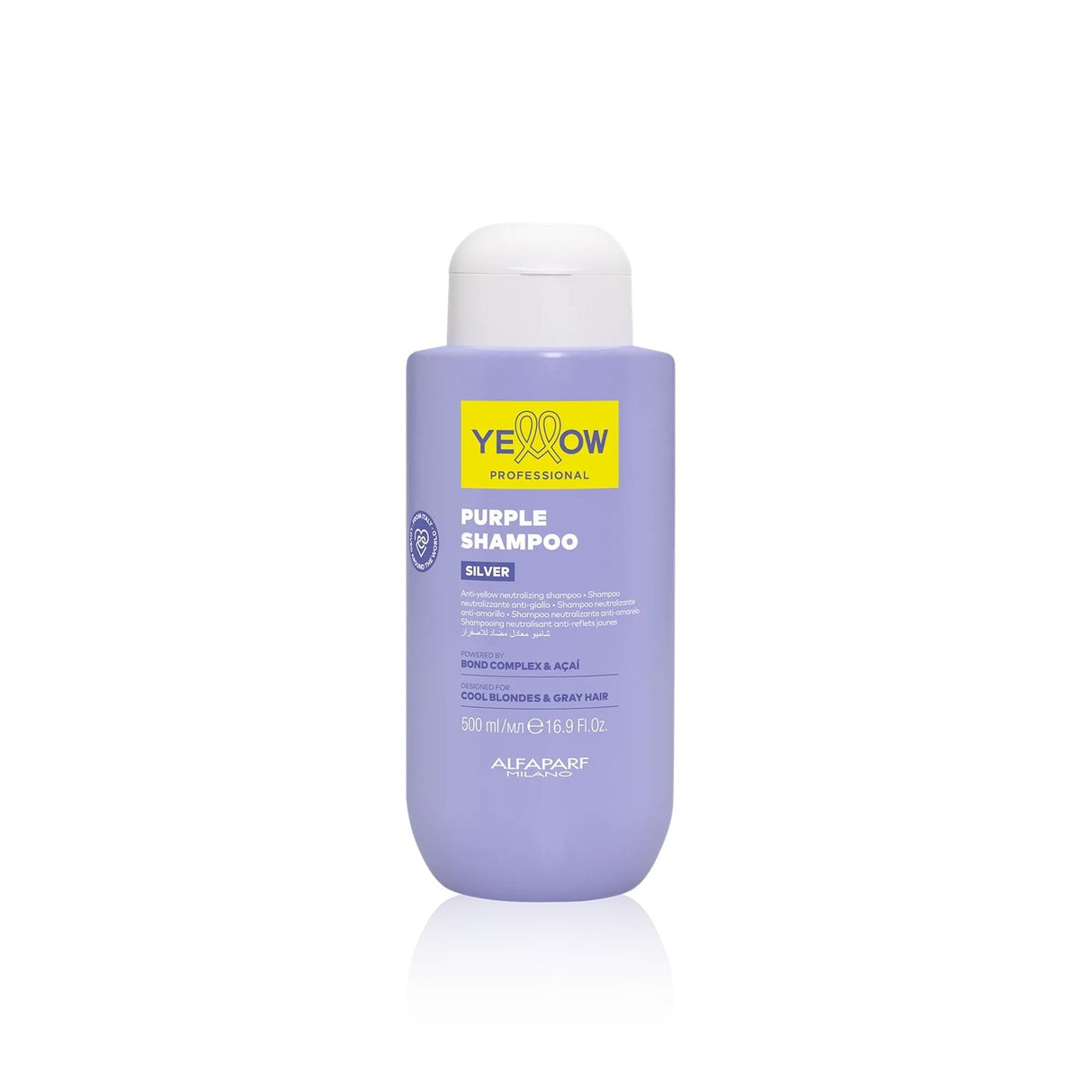 Yellow Purple Shampoo 500ml – Professional Purple Shampoo for Cool Blonde Tones and Grey Hair 💜✨ Instant Neutralization of Yellow Tones