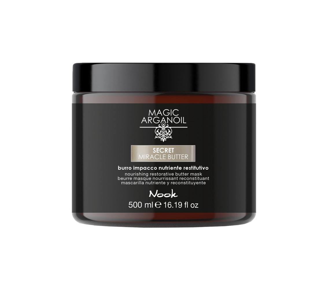 Restructuring Mask for Damaged Hair, with Argan Butter and 91% Natural Ingredients, Nook Magic ArganOil Secret