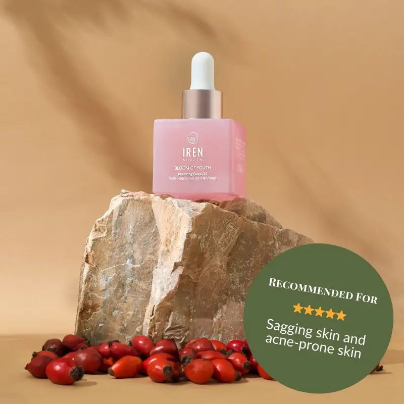 IREN Shizen BLOOM OF YOUTH 30ml – Ulei facial regenerator cu ulei de măceșe 100% natural pentru ten ferm luminos și