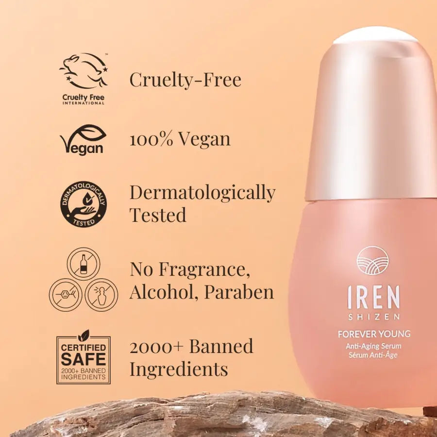 IREN Shizen Forever Young Serum 20ml – Ser facial anti-îmbătrânire cu peptide goji și apă termală BIYUSEN™