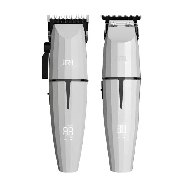 JRL Fresh Fade White Ghost Combo – SET de Mașină de Tuns 2020C și Trimmer 2020T Onyx cu Tehnologie Cool Blade