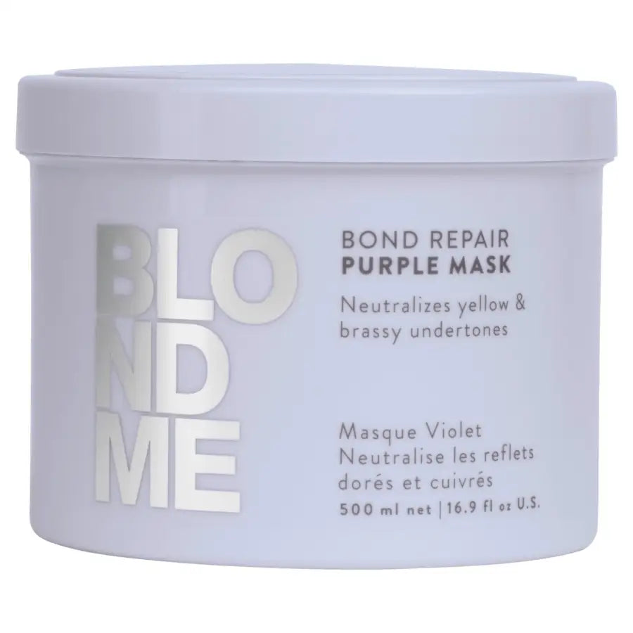 Mască Mov Reparatorare Schwarzkopf BLONDME Bond Repair – Anti-Galben Claritate și Forță pentru Părul Blond - 500 ml
