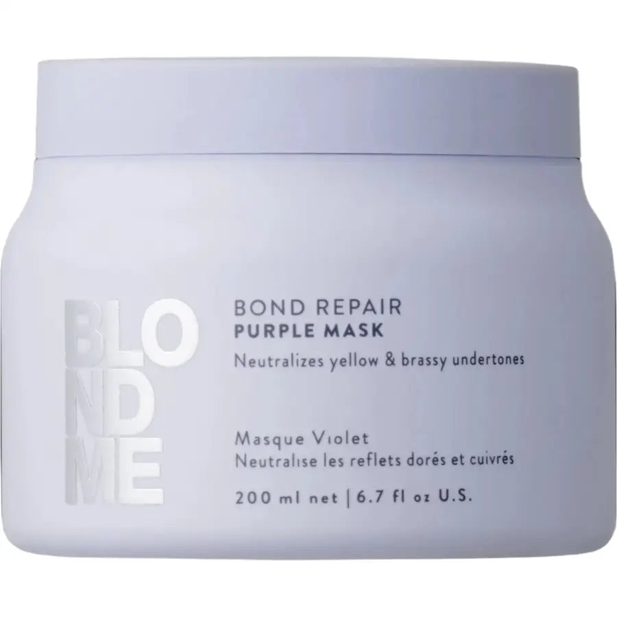 Mască Mov Reparatorare Schwarzkopf BLONDME Bond Repair – Anti-Galben Claritate și Forță pentru Părul Blond - 200 ml