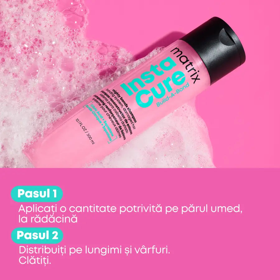 Matrix Instacure Build-A-Bond Mighty Bonds – Șampon Reparator pentru Păr Deteriorat 300ml - Păr