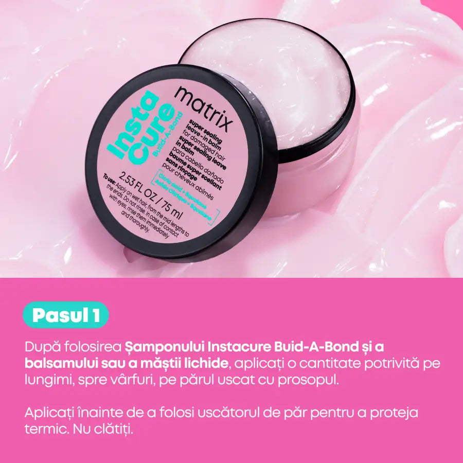 Matrix Instacure Build-A-Bond Super Sealing – Cremă Leave-in Reparatoare pentru Păr Deteriorat 75ml - Păr