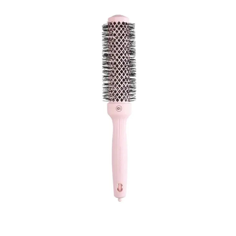 Olivia Garden Expert Blowout Speed Wavy Bristles Pastel Pink – Perie Profesională Rotundă Pastel Pink cu Peri Ondulați
