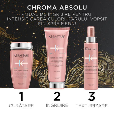 Set Kérastase Chroma Absolu Fondant Holiday 2024 Șampon Hrănitor 250ml + Balsam de păr 200ml + Serum Chroma