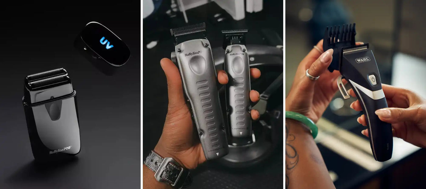 Trei tăietoare de păr electrice diferite.
