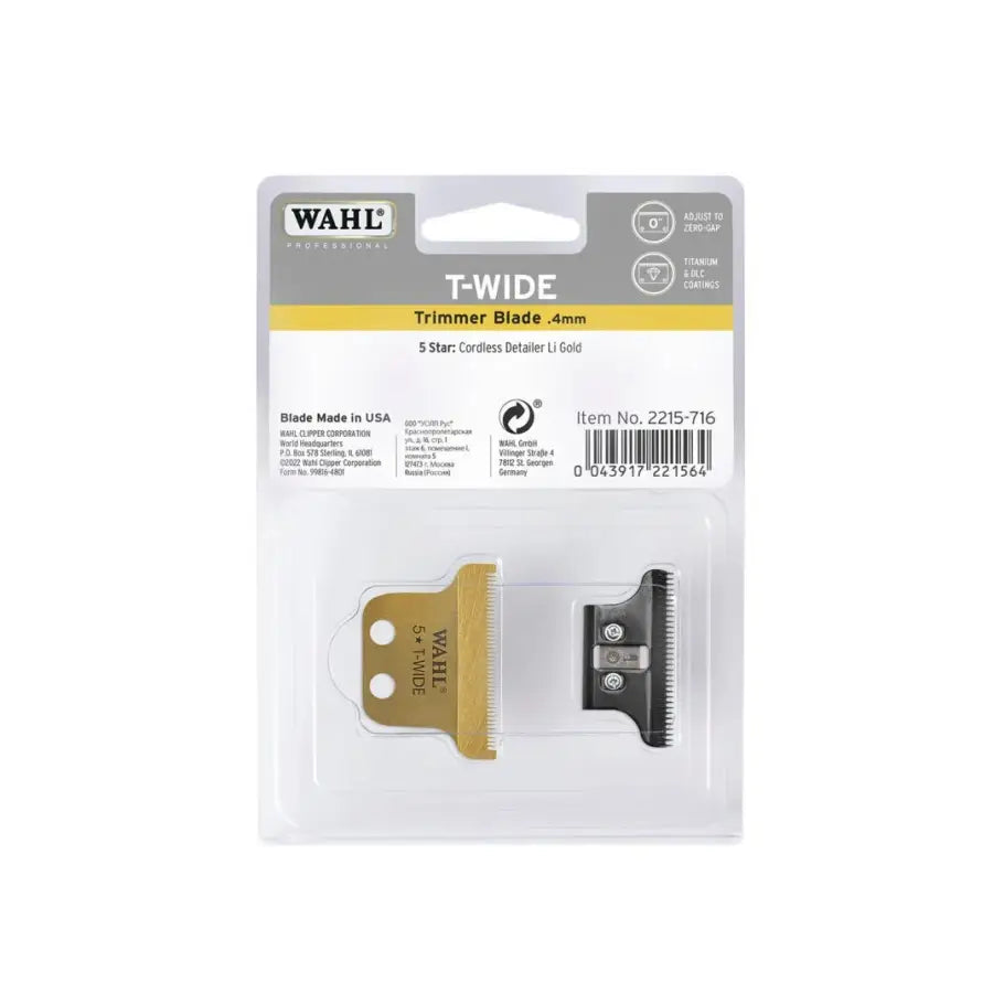 Wahl Set Cuțite Pentru Detailer Gold Cordless Lamă T-Wide 0,4 mm auriu - Aparatură