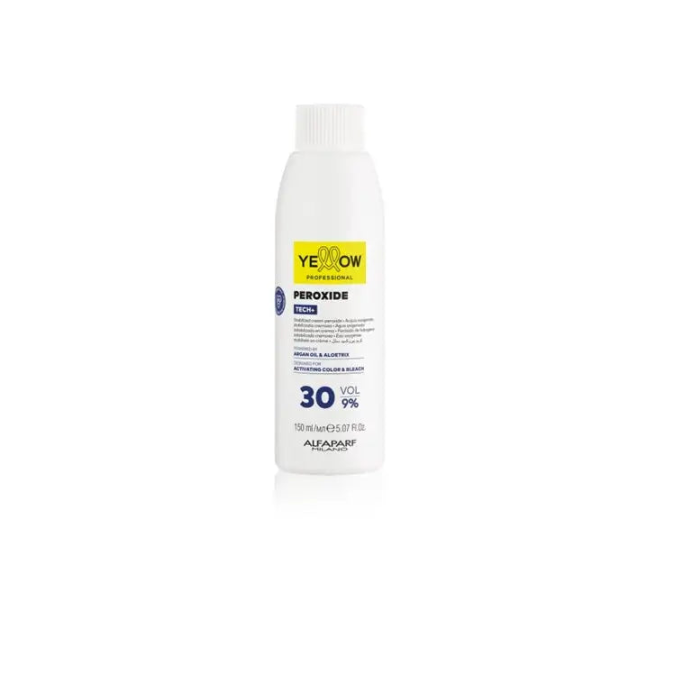 YELLOW Peroxide Tech + 9% 30Vol 150 ml– Emulsie Oxidantă Profesională pentru Colorare Uniformă și Strălucitoare - Păr