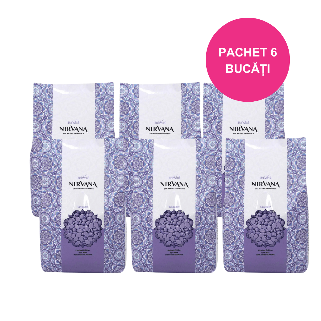 Pachet ItalWax Ceară Elastică Perle Lavanda Nirvana 6 Bucăți x 1000gr