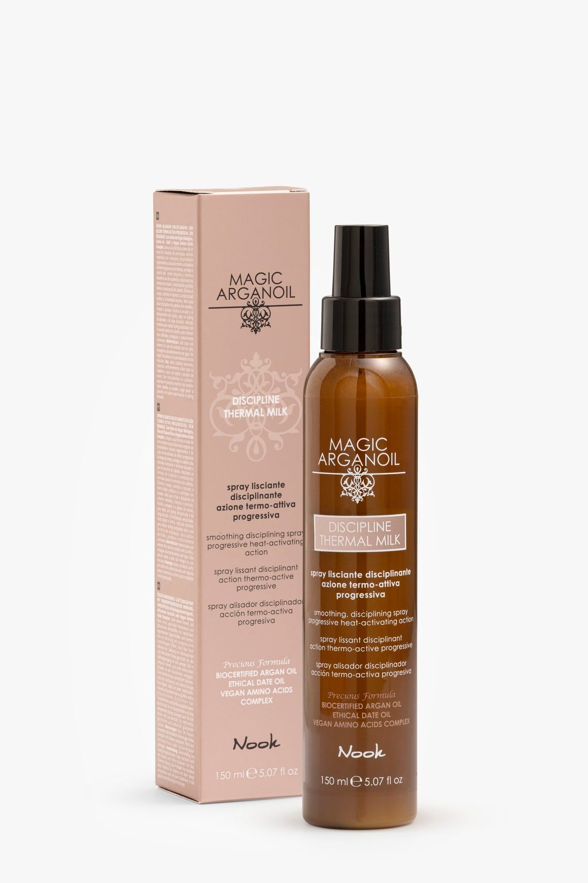 Lapte Disciplinant cu Acțiune Termică și Complex Vegan de Amoniacizi, Nook Magic ArganOil Discipline 150ml