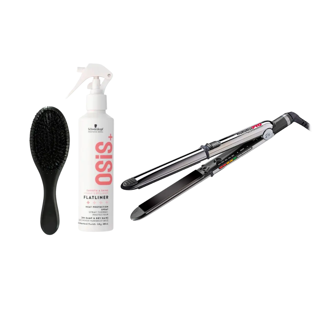 Set BaByliss PRO Elipsis 3000 + Schwarzkopf Flatliner + Perie ETB: Păr Neted, Protejat și Strălucitor