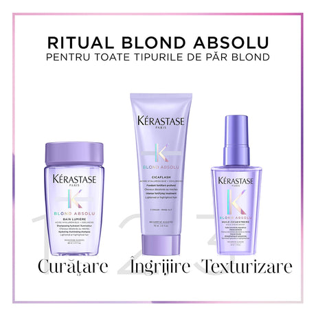 Kerastase Blond Absolu Discovery Set Cadou Șampon 80ml+Balsam 75ml+Ulei 50ml