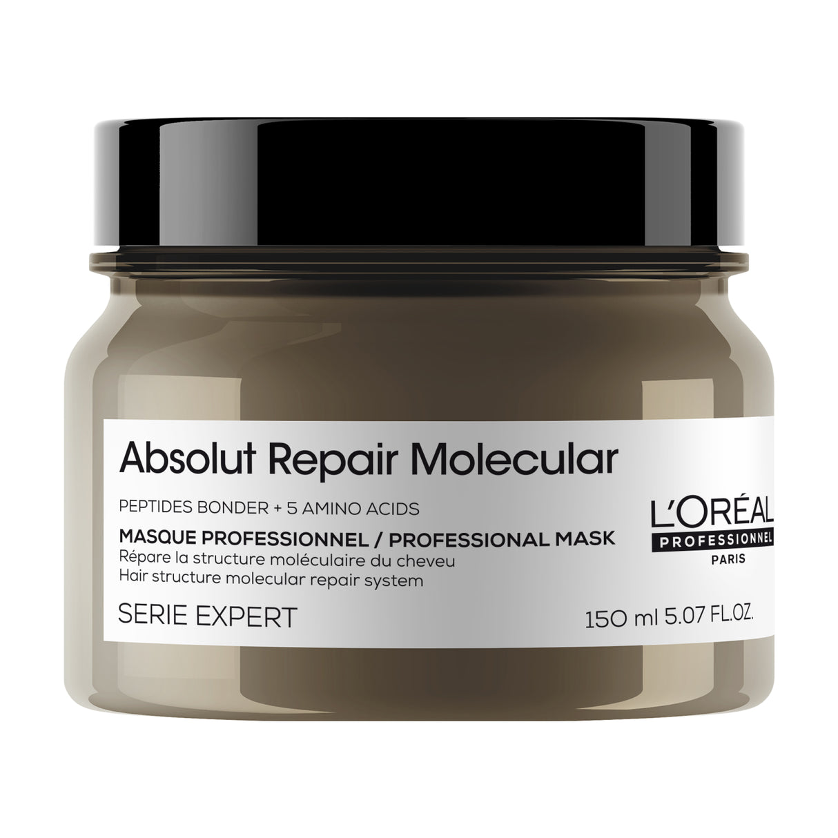 L’Oréal Professionnel Absolut Repair Molecular – Mască concentrată pentru păr deteriorat, cu 5 aminoacizi & peptide, 150ml