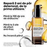 Ulei bifazic de păr L’Oréal Professionnel Absolut Repair Molecular – Anti-Frizz, Hranire Intensă & 100h Strălucire