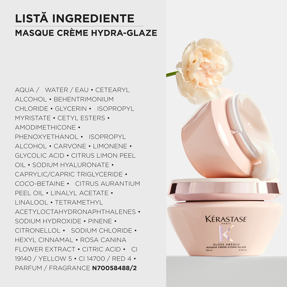 Kérastase Gloss Absolu Hydra-Glaze Cream Mask – Moisturizing Mask for Thick and Frizzy Hair, Intense Shine & Softness 200 ml